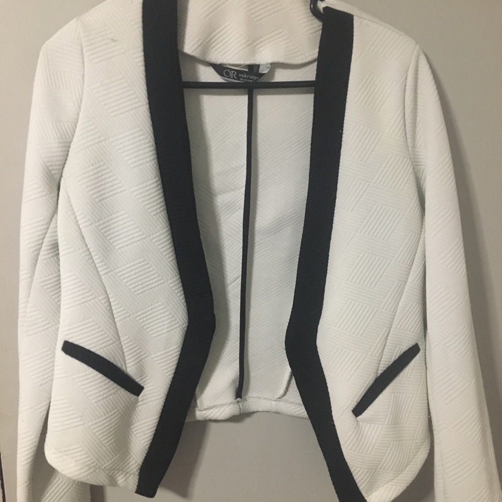 White blazer with black detailing